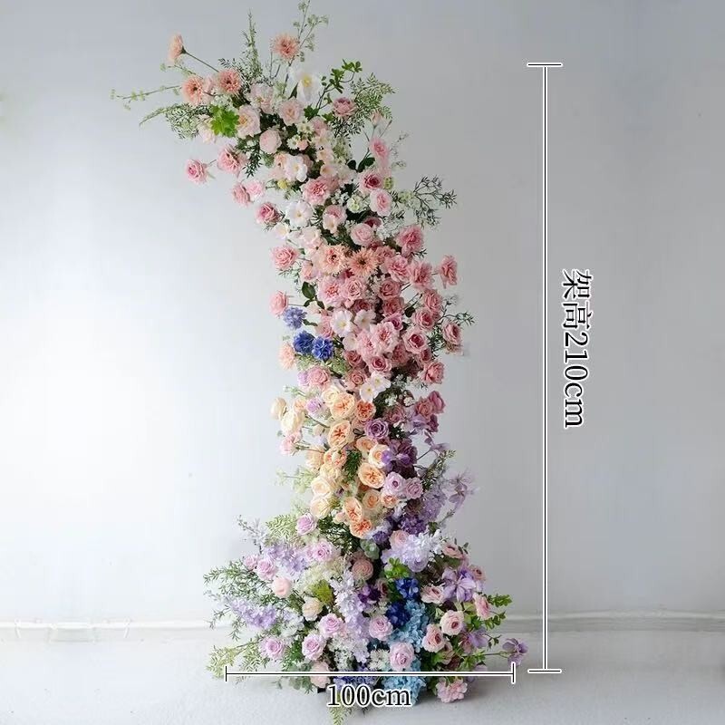 Asymmetrical Silk Flower Arch 2-Piece Set 180/210cm Decor
