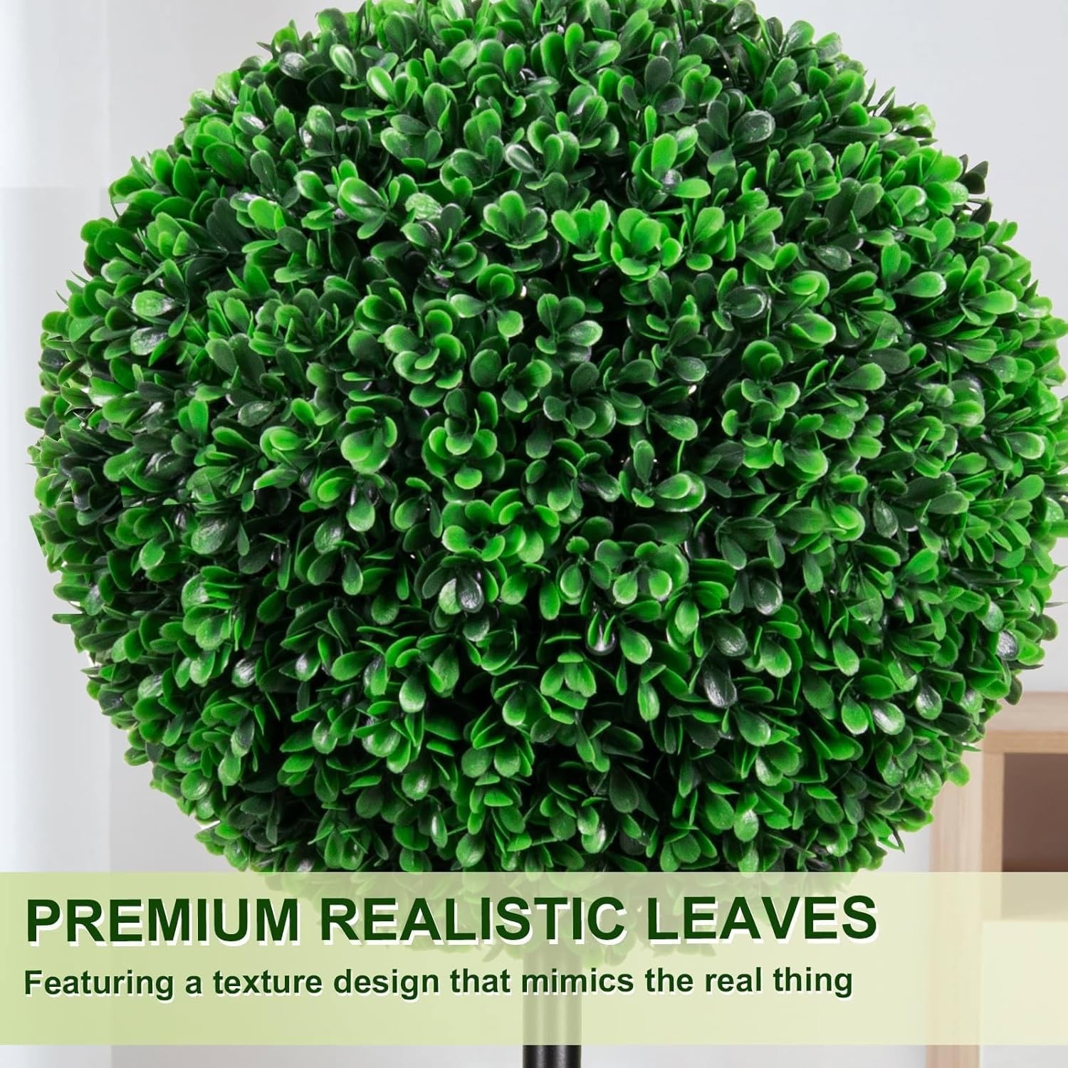 Artificial Boxwood Topiary Tree 4FT Triple Ball Faux Topiary Trees, Waterproo…