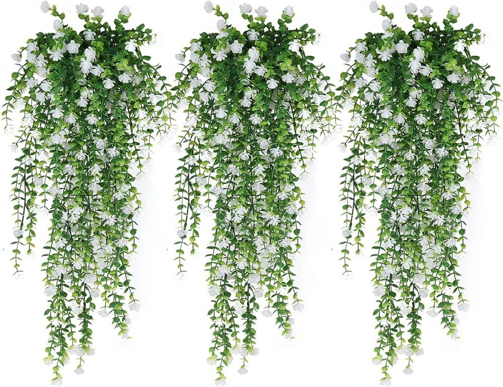 Artificial Morning Glory Vines UV Resistant Hanging Flowers Outdoor Decor US