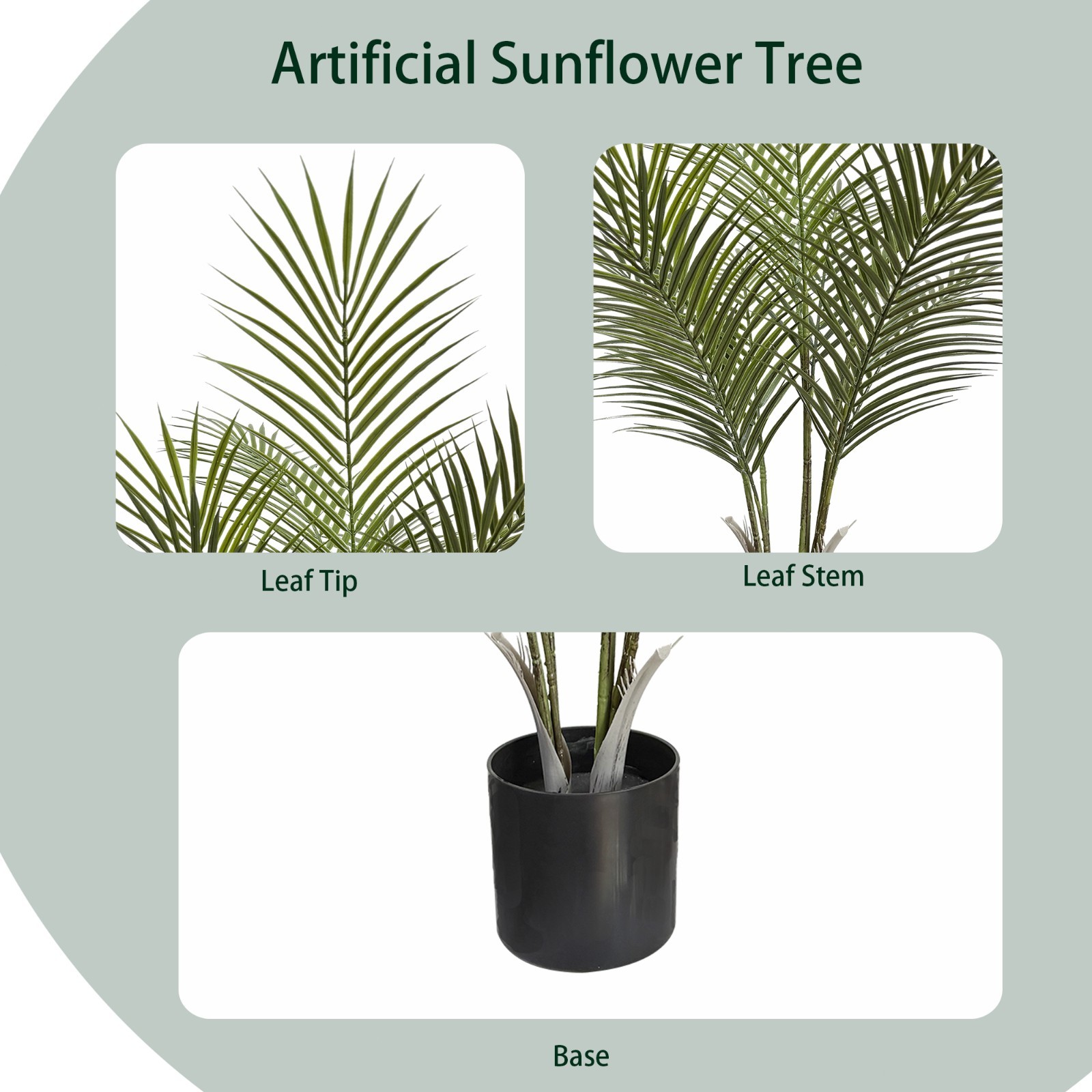 2 Pack Artificial Areca Palm Tree Fake Tropical Plant for Indoor Home Decor