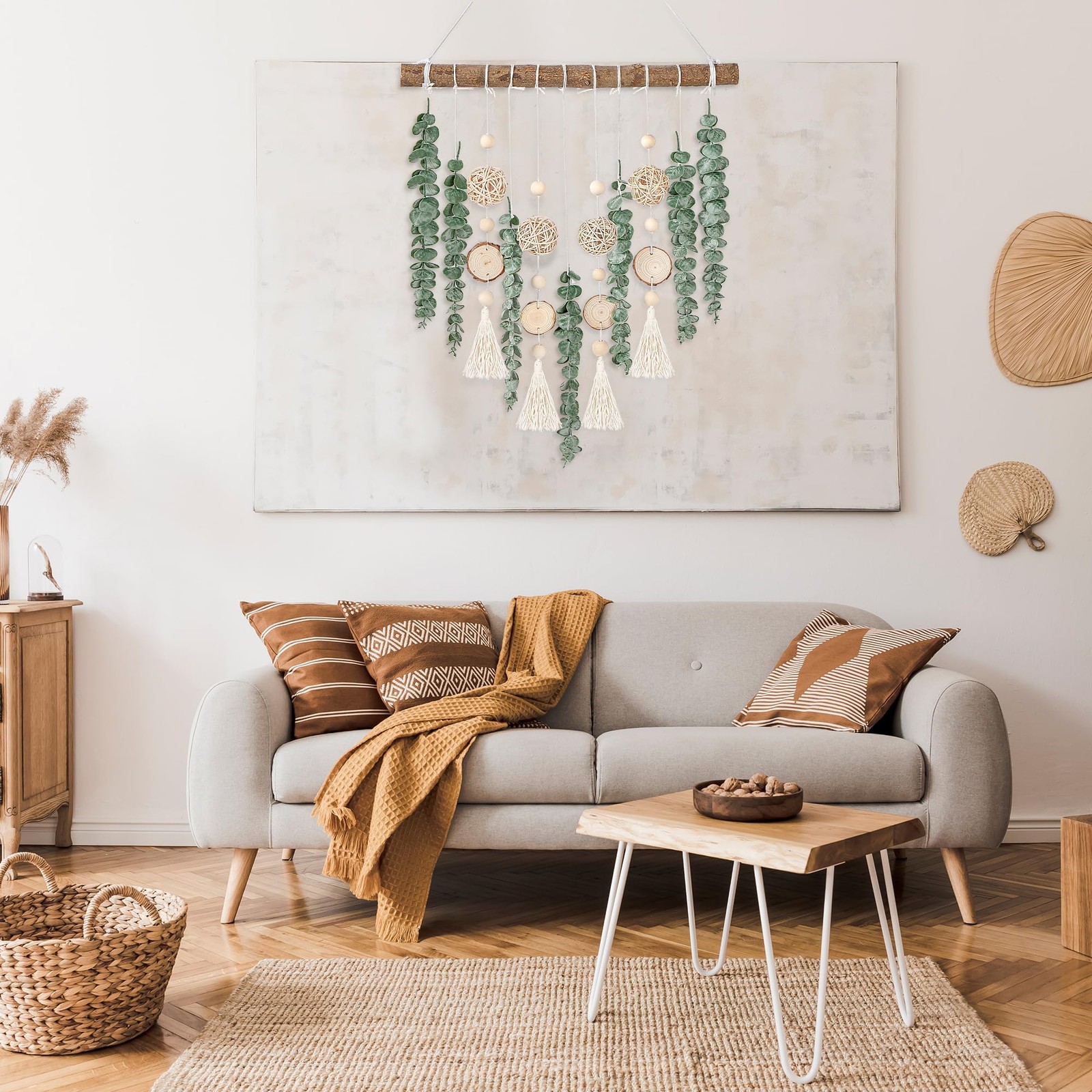 Sggvecsy 21’’ Eucalyptus Wall Hanging Decor Artificial Eucalyptus Plant Fake