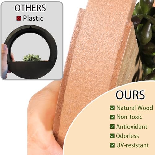 2pcs Artificial Succulents Hanging Plants 12.2” Fake Type1-wood Color-2pcs