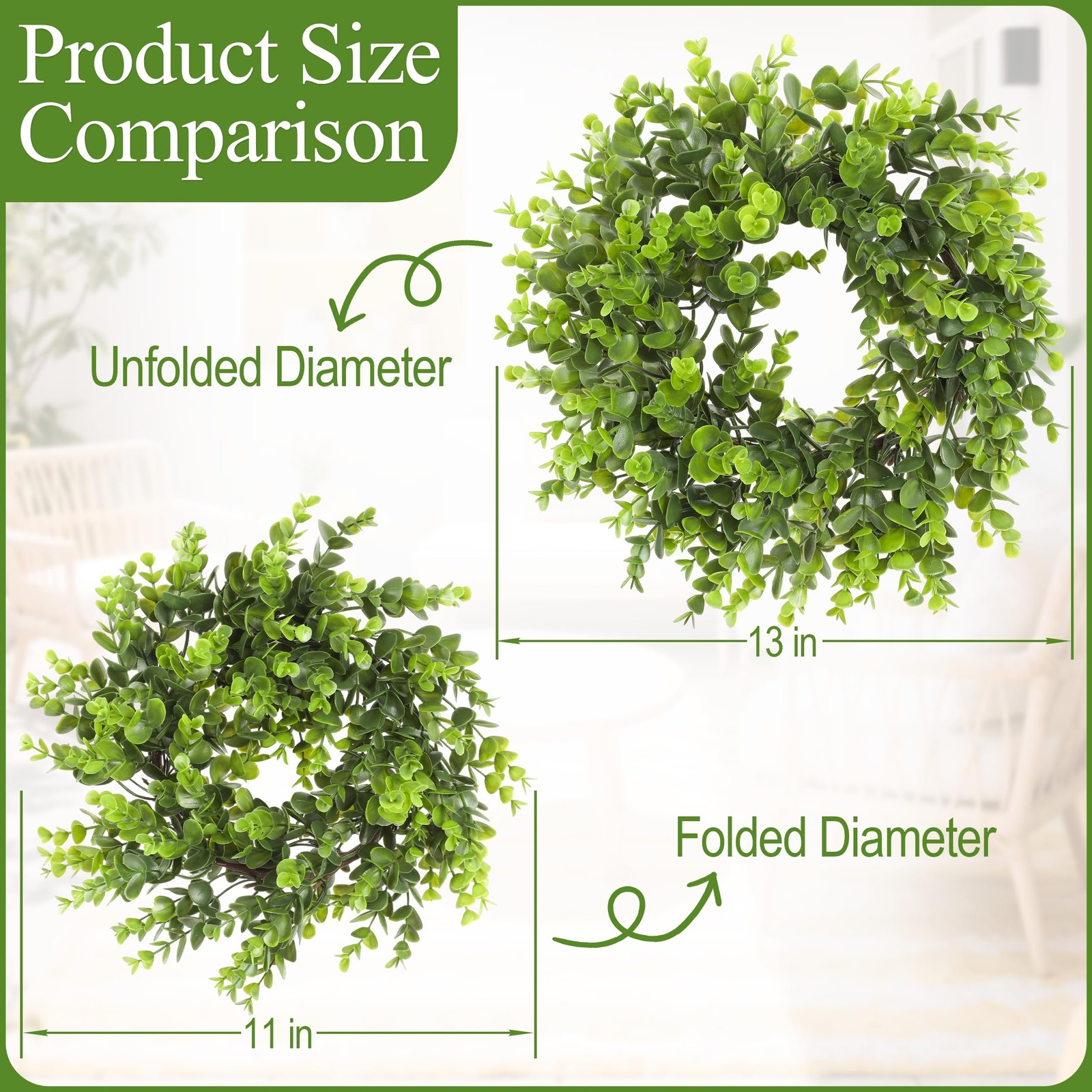Plamyi 13″ 2 pcs Mini Boxwood Wreath – Faux Green Wreaths for Decorating, Can…