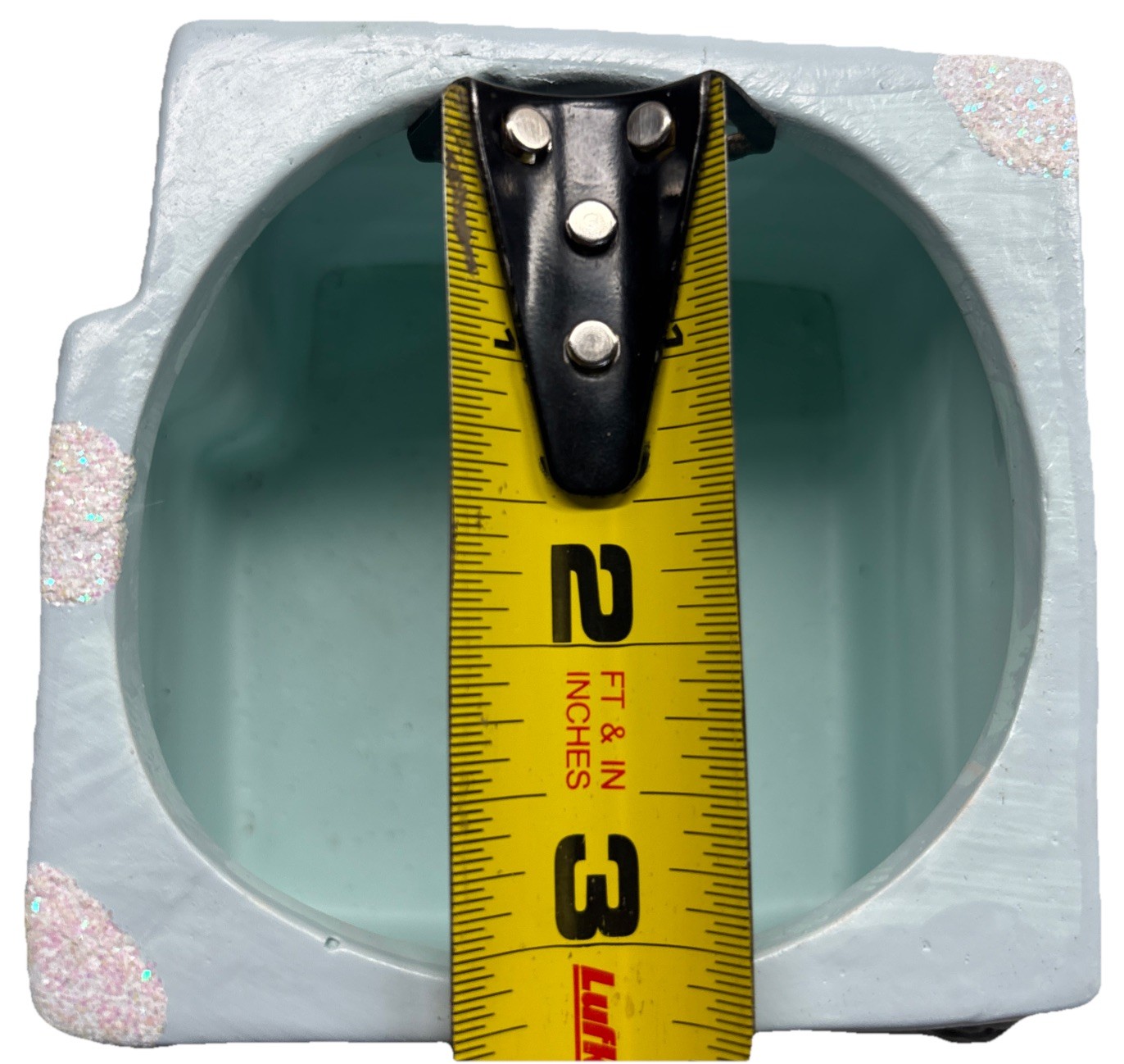 Plant Pot Christmas Baby Blue Gingerbread House Ceramic—SHIPS IN 24 HOURS—4×4 In