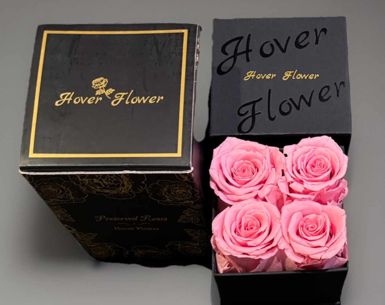 New Preserved Roses 4 Pink Long Lasting Real Roses in Gift Box Valentines Day
