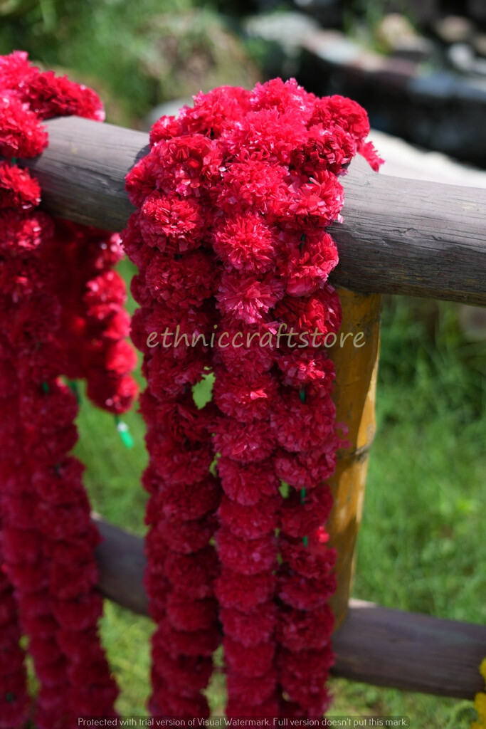 25 Piece Indian Artificial Marigold Flower Garlands Diwali Wedding Garland