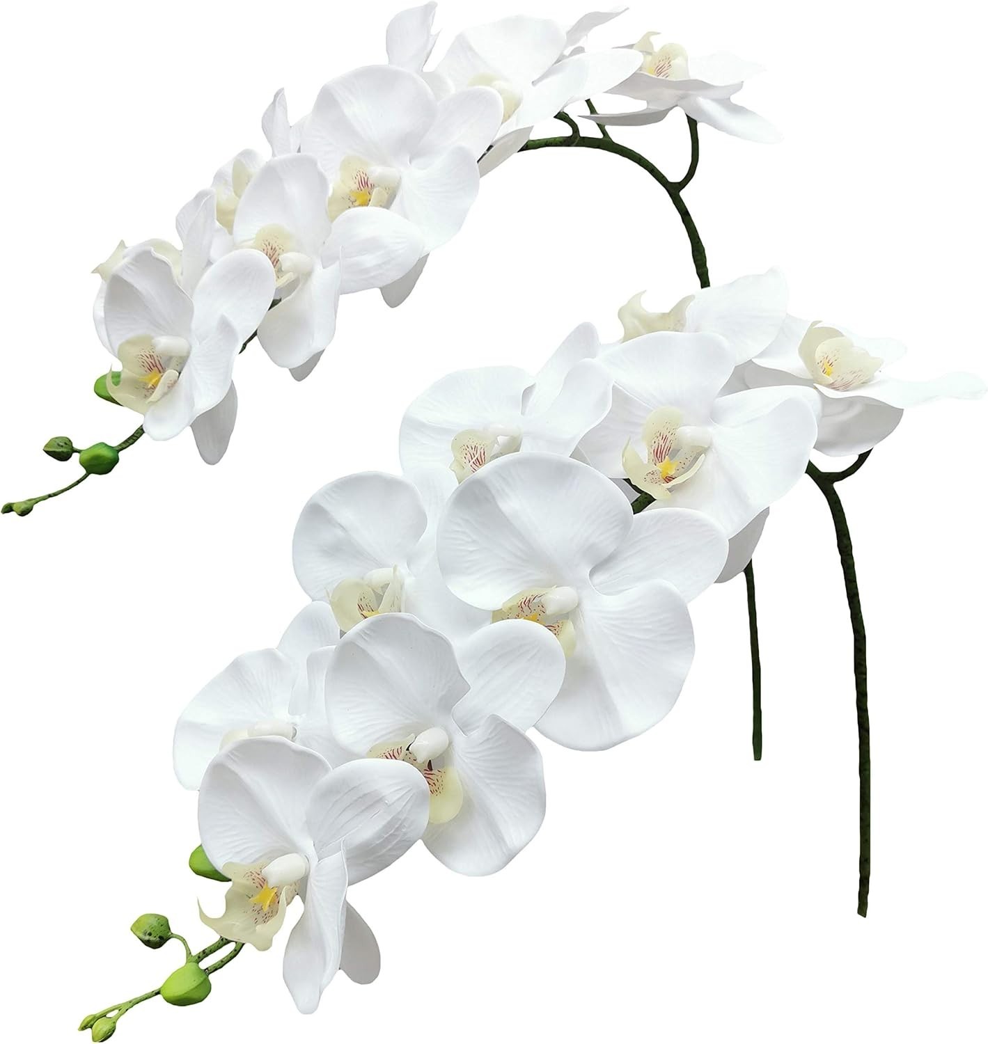 Stunning 2pcs Large White Orchid Stems – Realistic Touch for Weddings & Offices