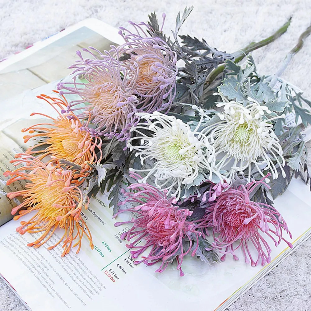 Festival Garland Fake Crab Claw 2 Fork Pincushion Artificial Flowers For Home