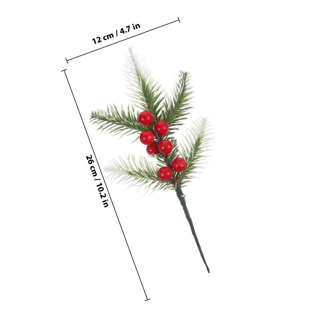 10Pcs Reusable Artificial Christmas Berry Stems Assorted Color Decor Branches