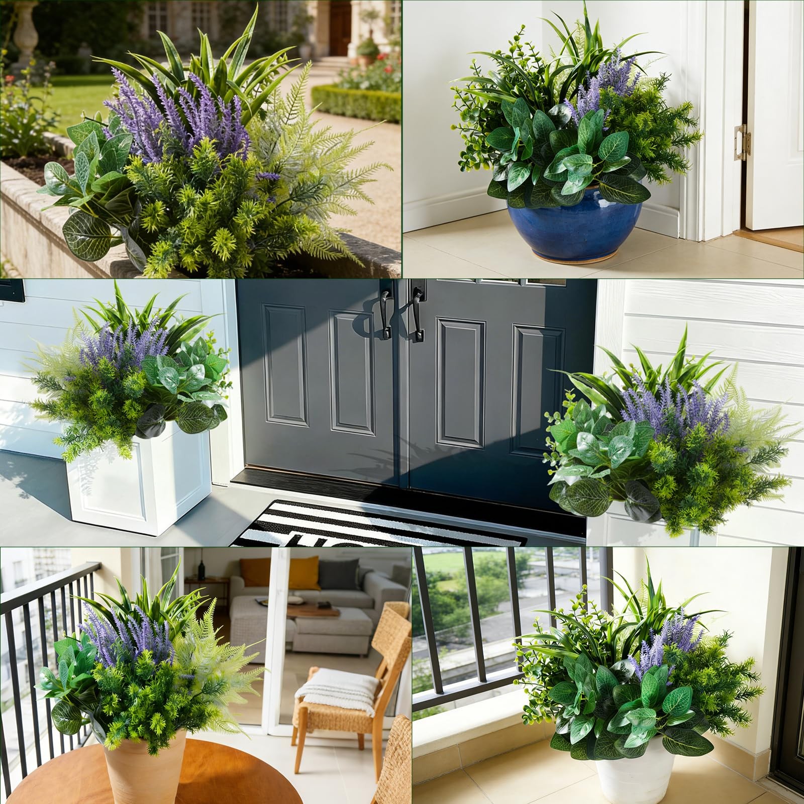 Artificial Plants Outdoor UV Resistant – 12 Bouquets Realistic Artificial Fer…