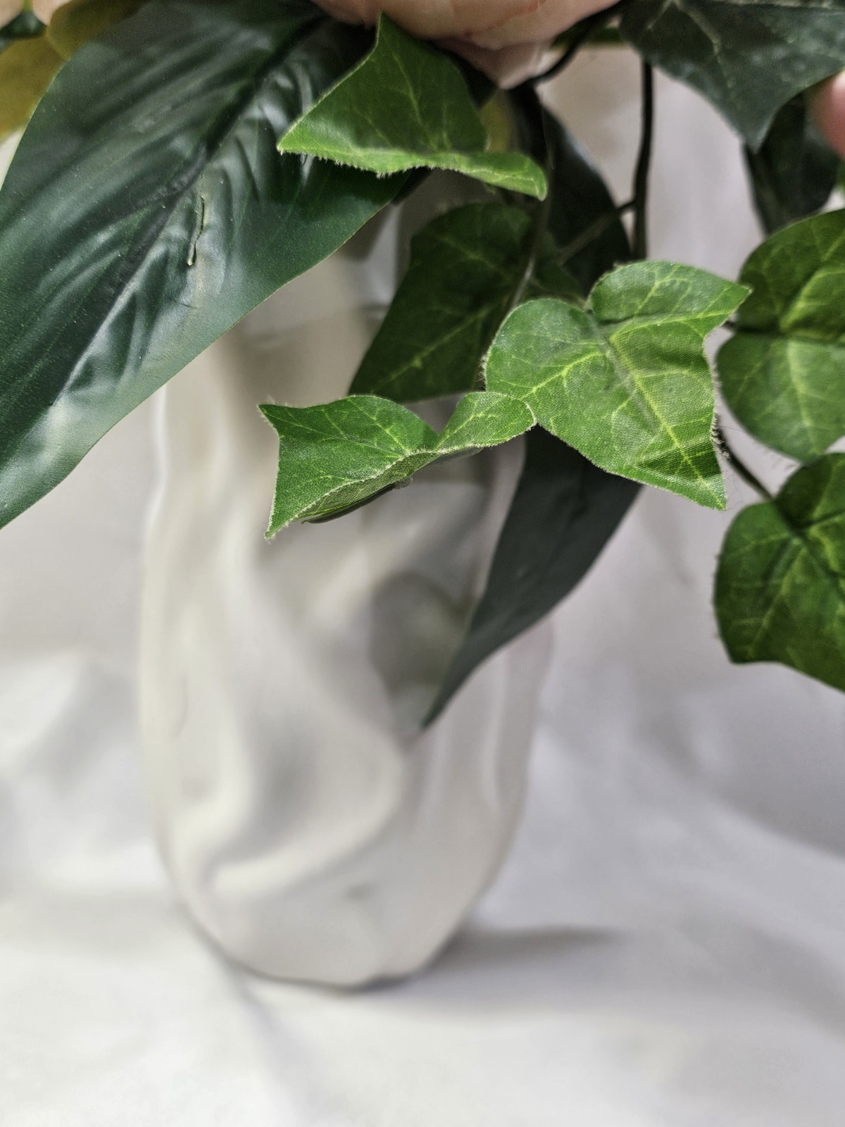 Simple beauty Artificial Peonies Calla with Rich Dark Greenery 17″ H x 15″ W