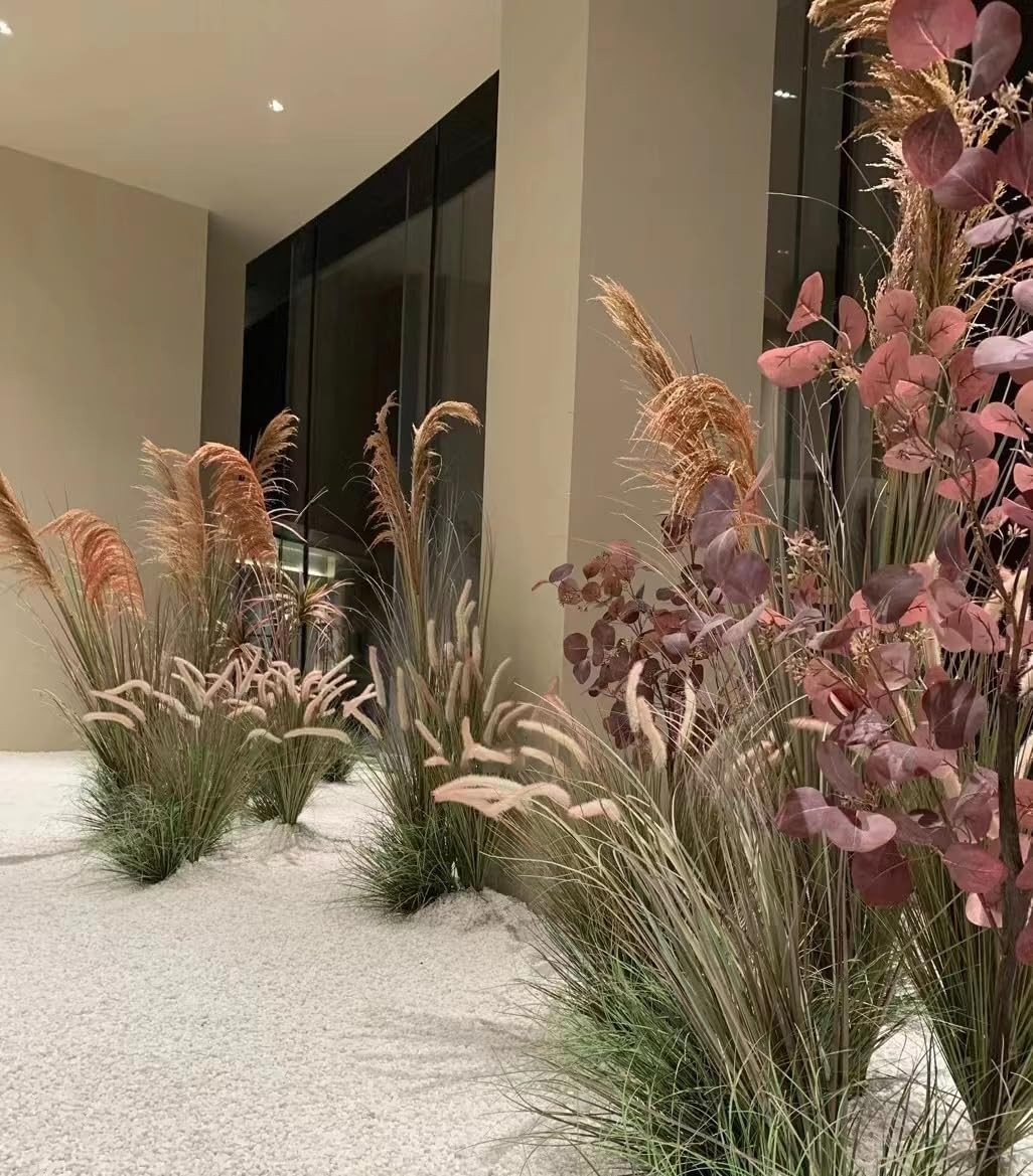 Alonfala 43″ Faux Pampas Grass – 2-Pack Indoor Decor for Home & Office