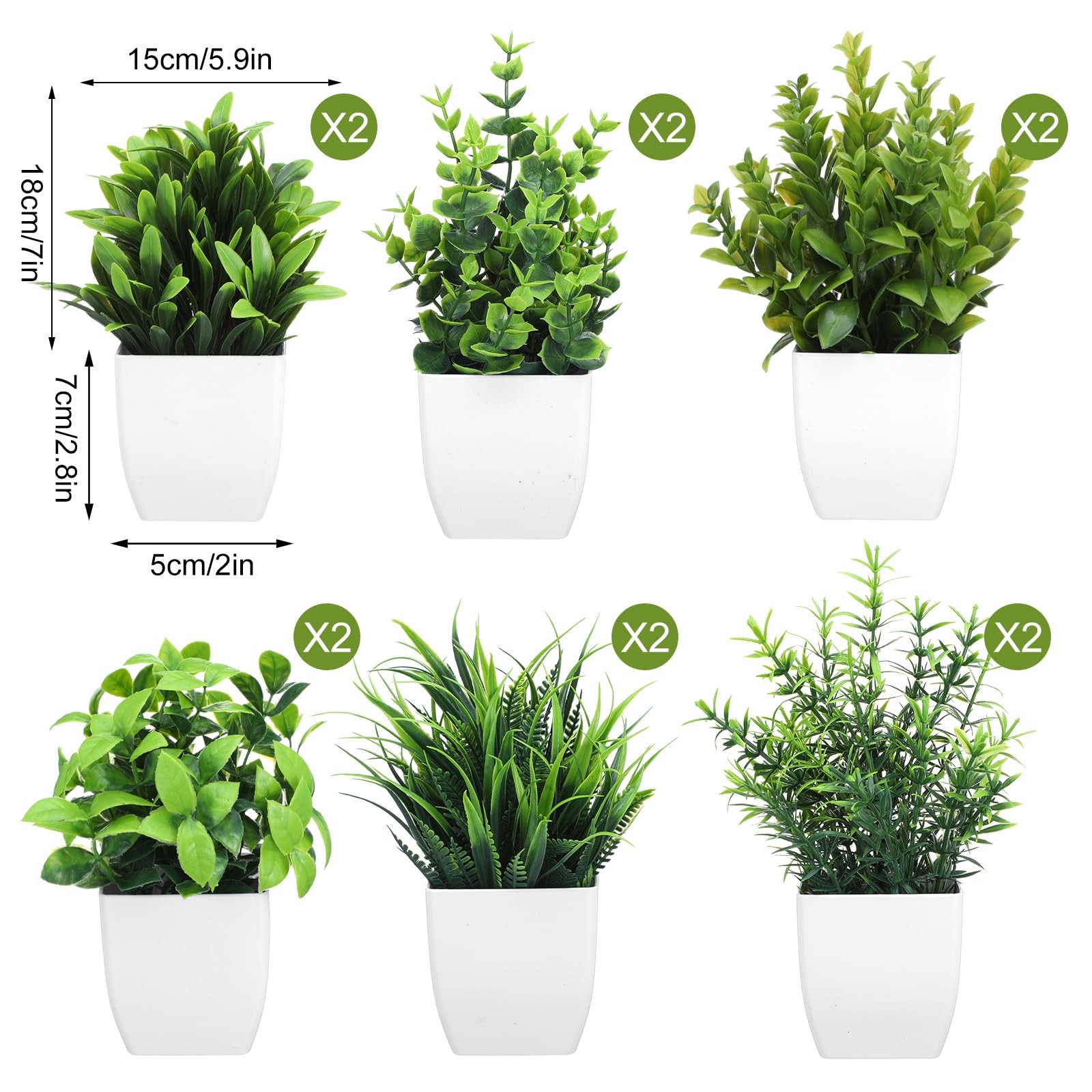 Mini Artificial Greenery Potted Plants Small Fake Eucalyptus Shelf 12 PCS