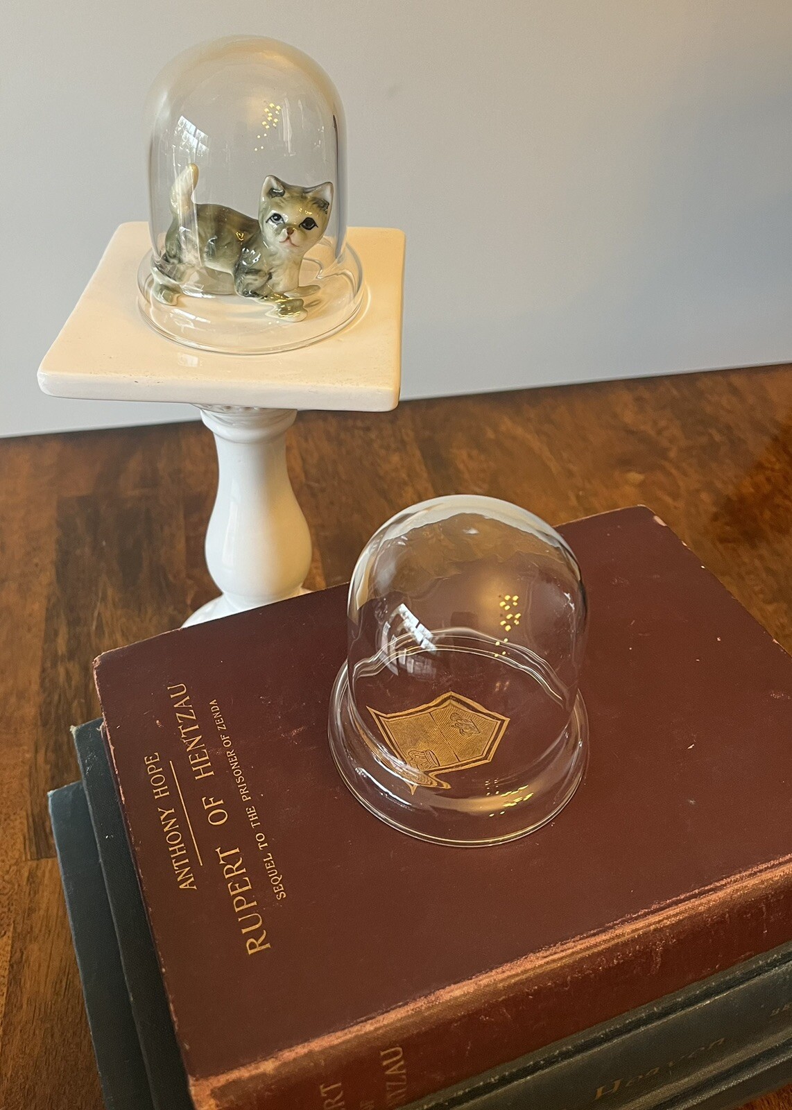 Set Of 2 Small Glass Cloche Dome