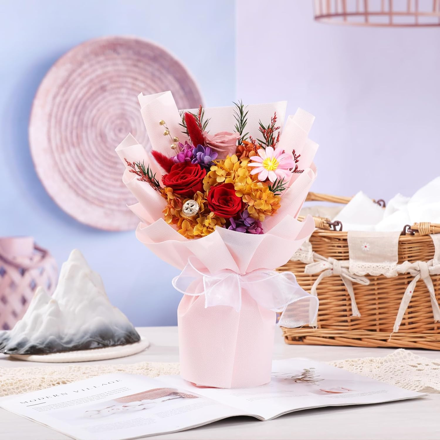 Flowers for Delivery,Preserved Flowers Bouquets,Red Rose Bouquets That Last 1-3