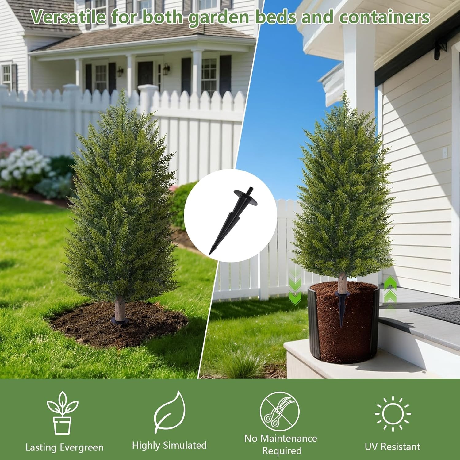 3ft UV-Resistant Artificial Cedar Topiary Tree Faux Cypress Outdoor Fake Pine