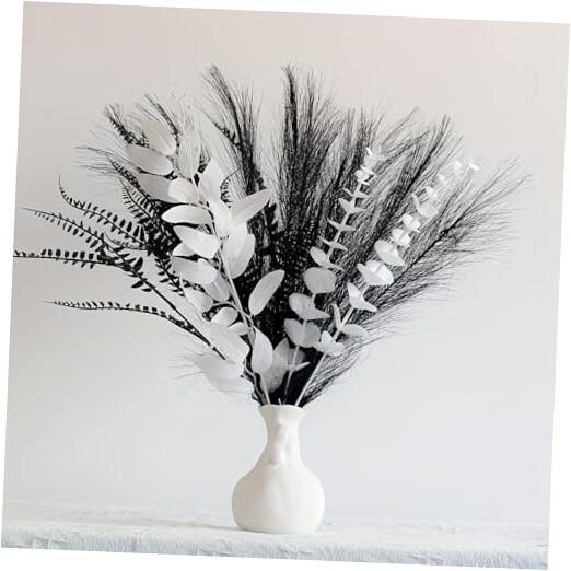 Black and white artificial bouquet in minimalist Nordic style, Black and White