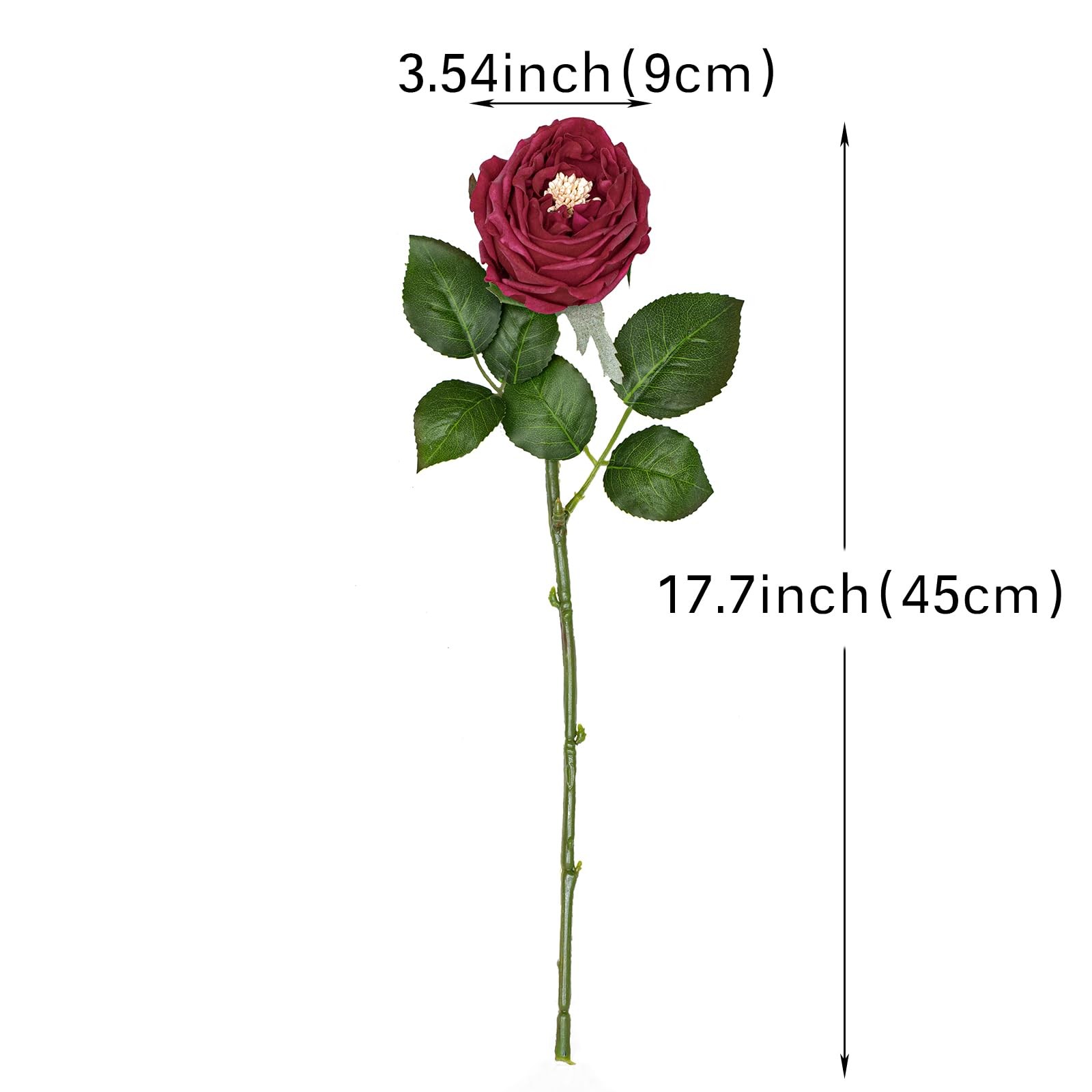 Soft Touch Artificial Roses and Peonies, 4 Stems Faux Latex Flowers for Vase,…