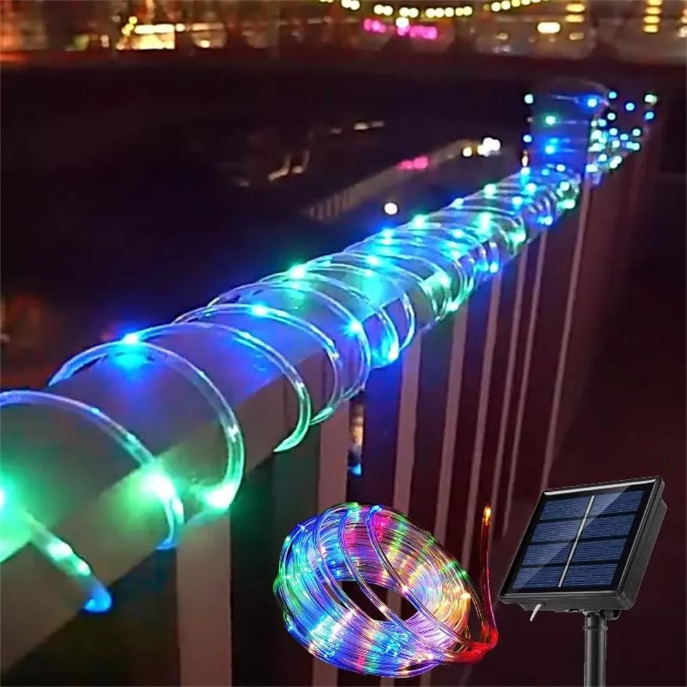 7m/12m/22m/32m Garland Tube Strip Lights Outdoor Waterproof LED Solar Rope Strin