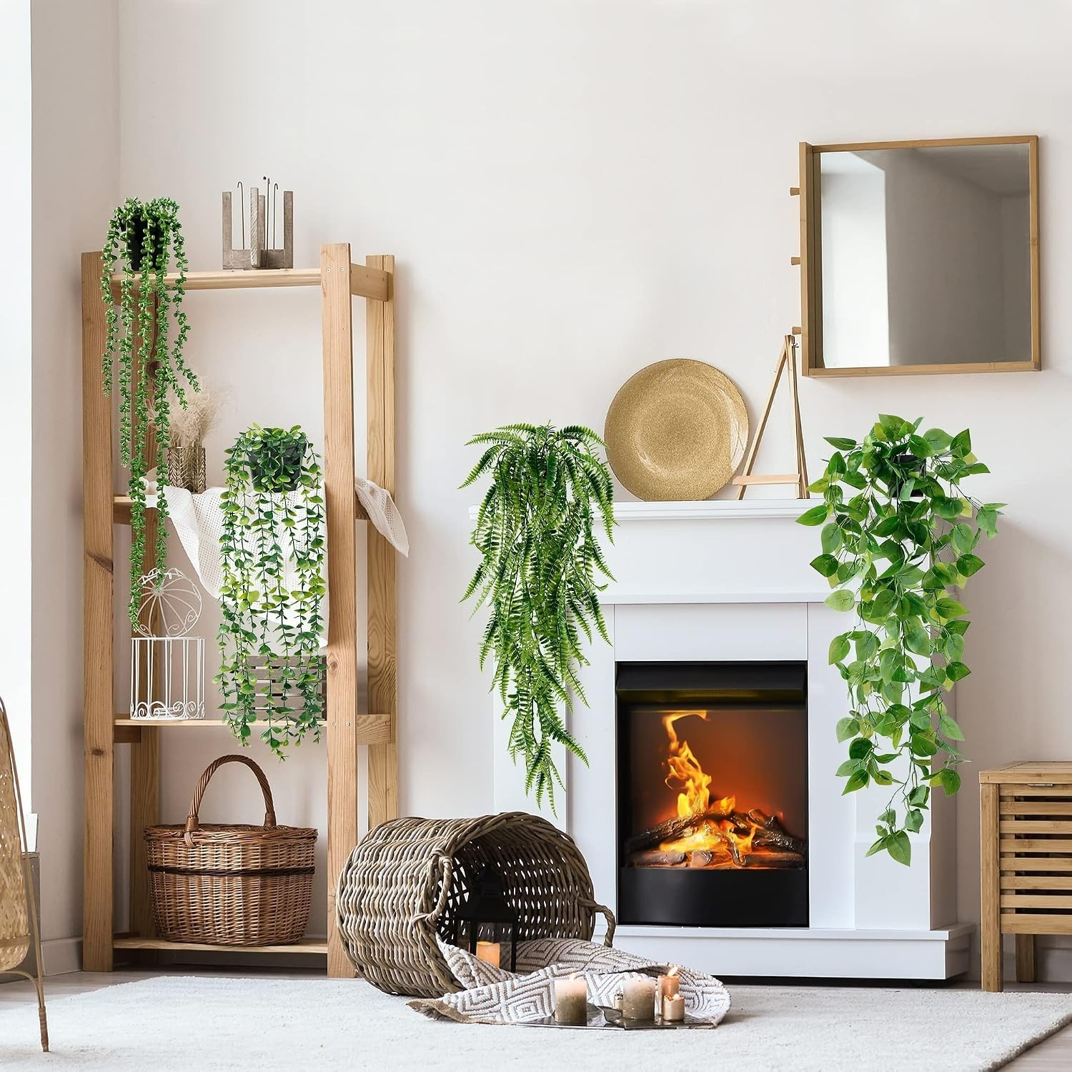 Diverse 6-Pack Fake Plants for Immediate Elegance in Any Room – UV Protected
