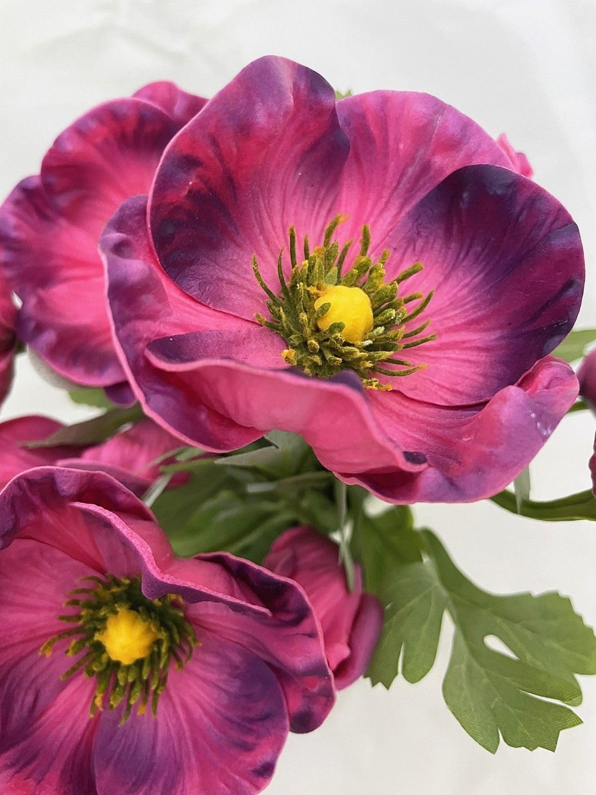 5Pcs Artifical Real Touch PU Anemone Flower Bouquet Room Home Decor (Purple)