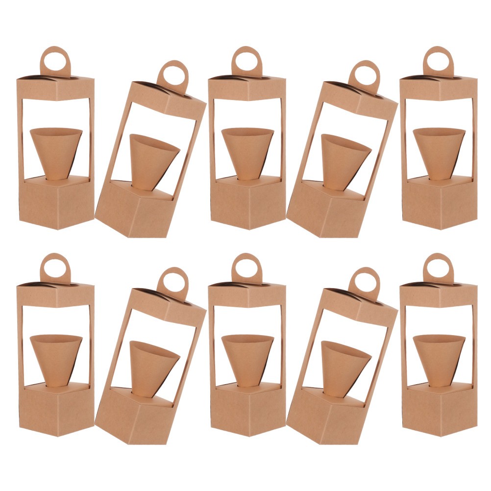 10 Pcs Flower Basket with Handle Floral Arrangement Container Paper for Flowers