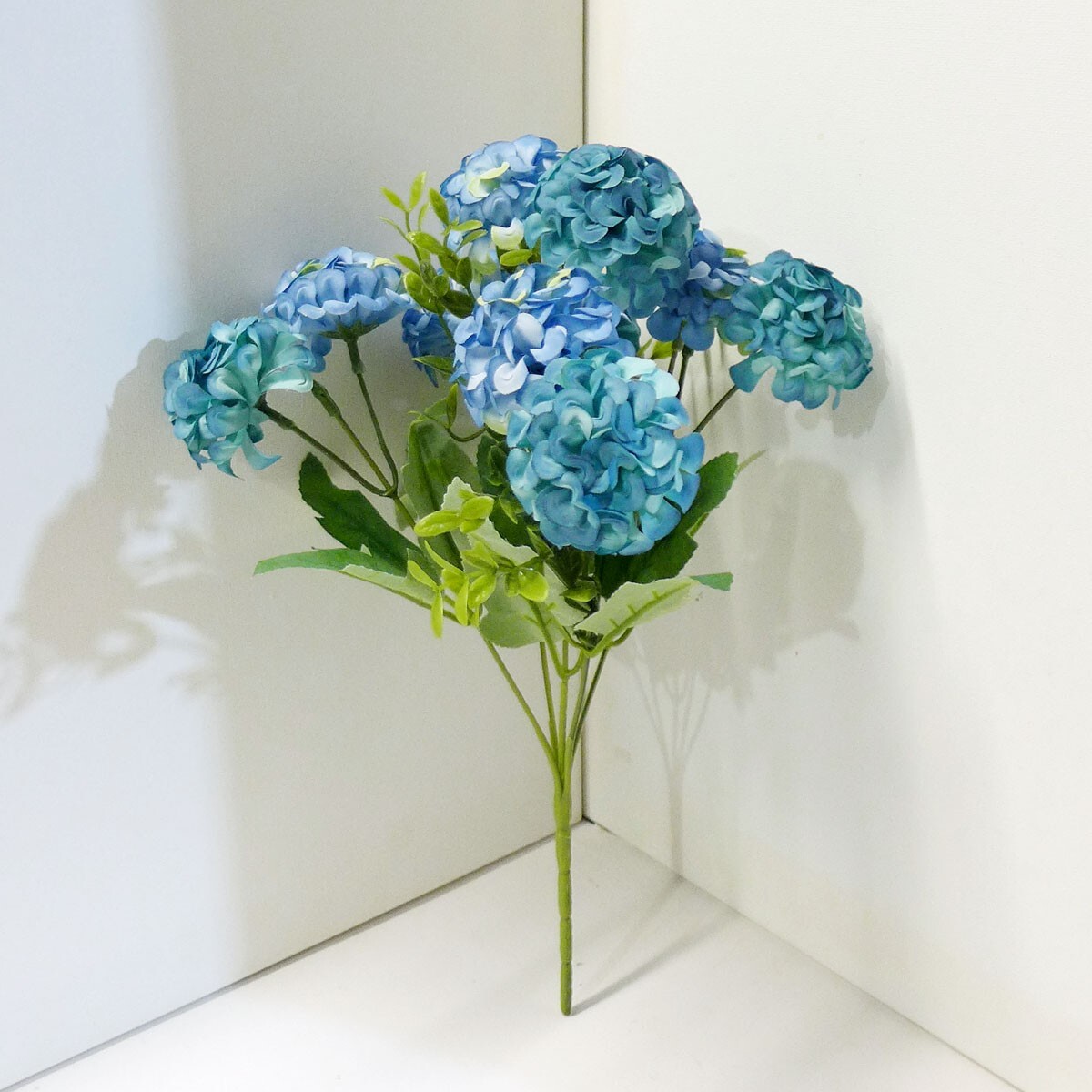 2 Pcs Artificial Blooming hydrangeas Flower Plants Home Garden Grass (#131)