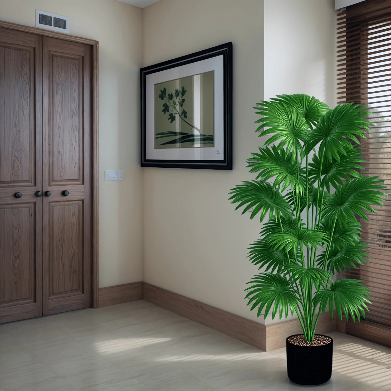 43.3in Artificial Palm Tree Large Fake Tropical Plant Indoor Outdoor No Pot