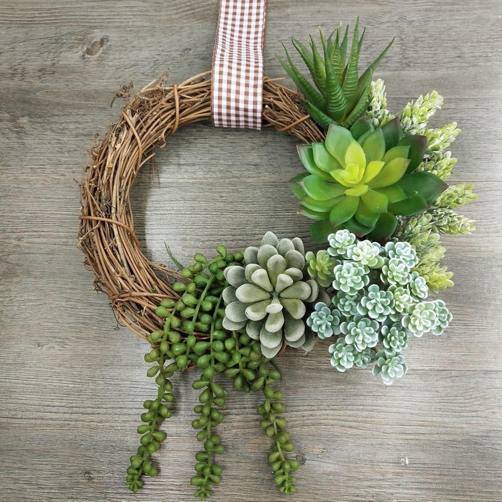 Fake Succulents Assorted 6 Pack Artificial Hanging Plants for Decor