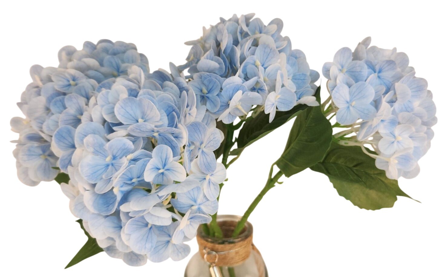 Soft Blue Artificial Hydrangea Stem Silk Flower Light Faux Floral Wedding Decor