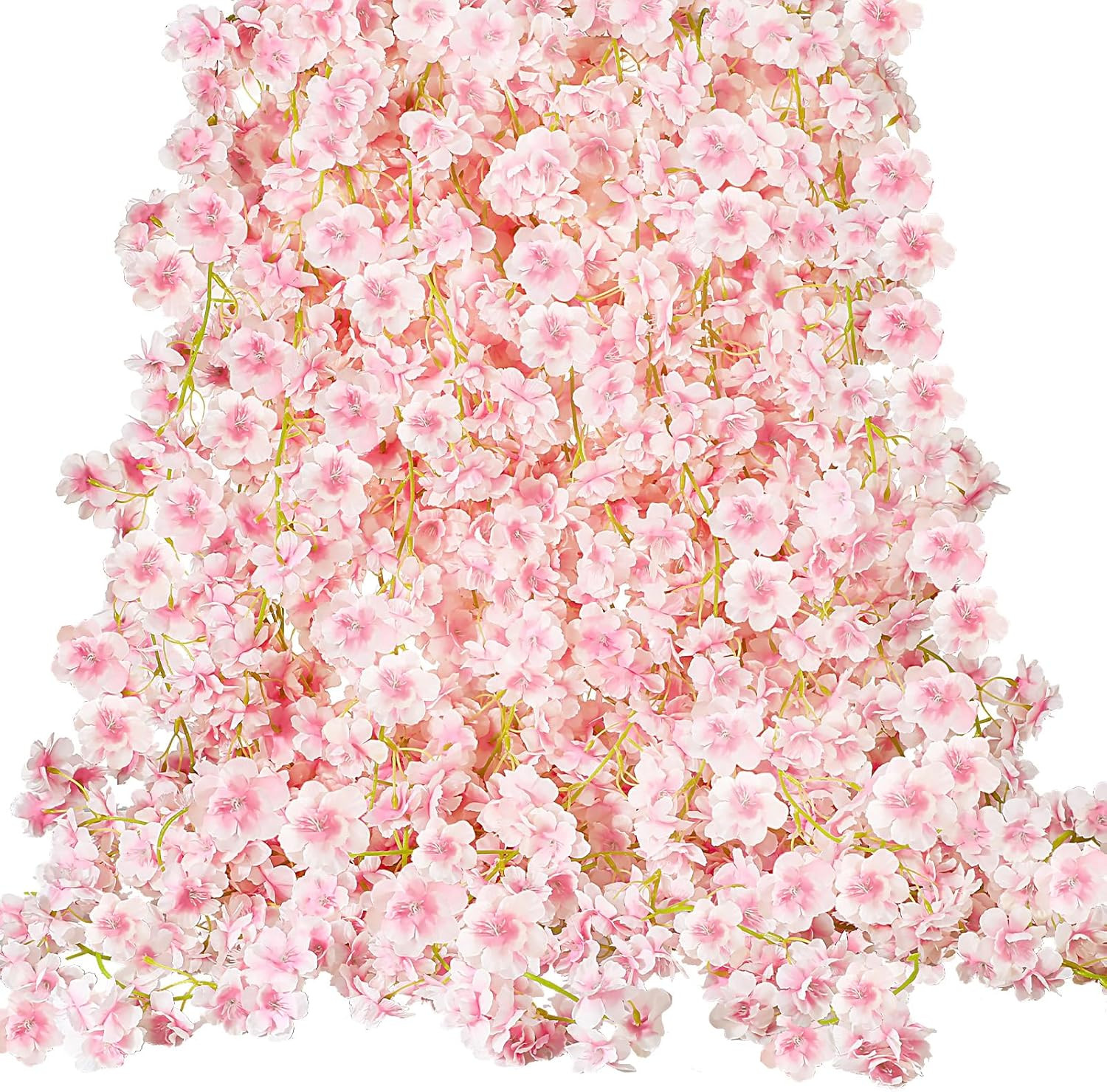 40 Pcs Pink Cherry Blossom Vines – Faux Flower Garland for Weddings & Decor