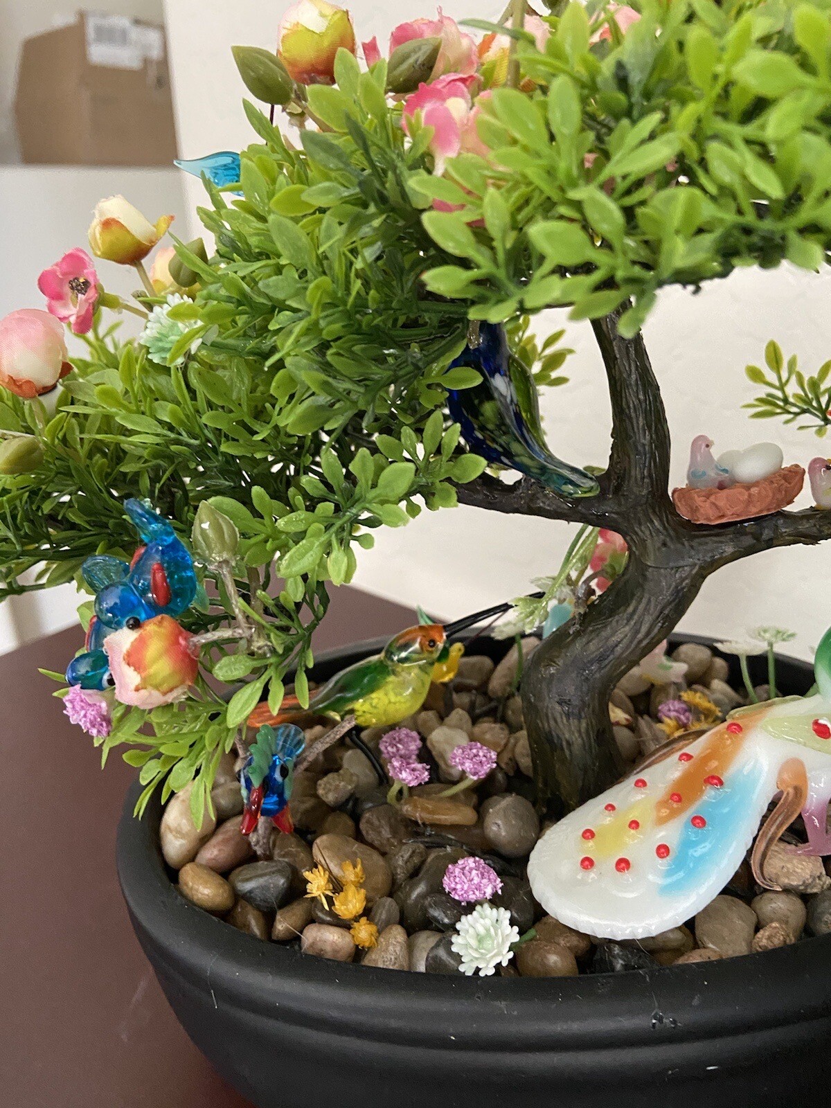 Artificial Bonsai Tree, Small Fake silk Plants Decor, Indoor Faux Potted Plant