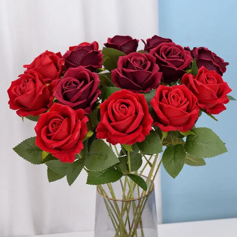 10x Red Roses Artificial Flowers Realistic Bouquet Home Decor Valentine Gifts Us