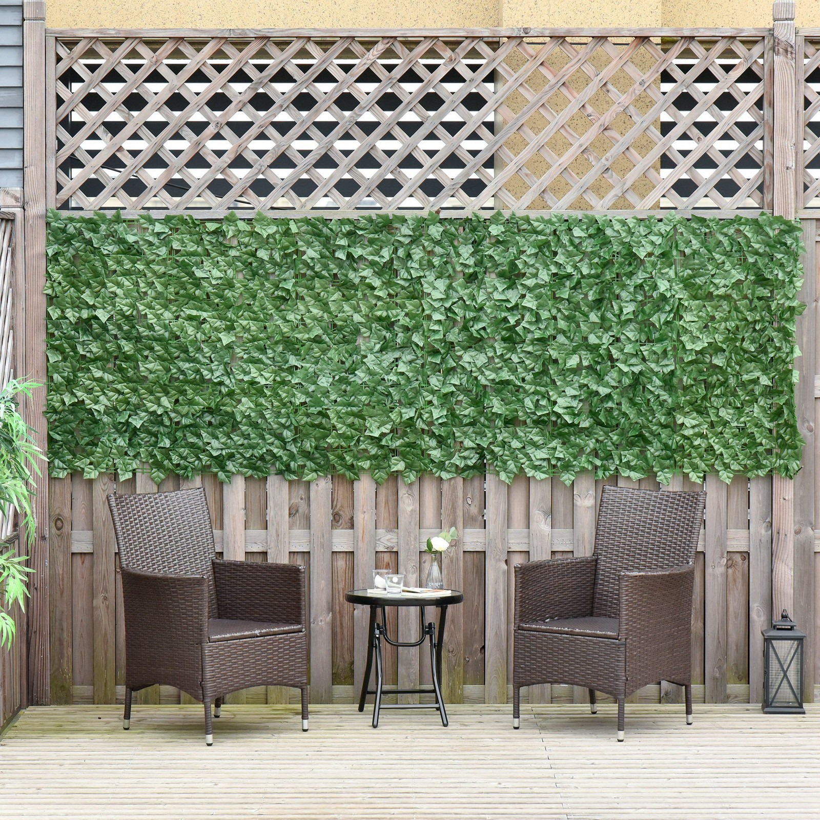 118″ x 39″ Artificial Ivy Privacy Fence, Wall Screen Faux Greenery
