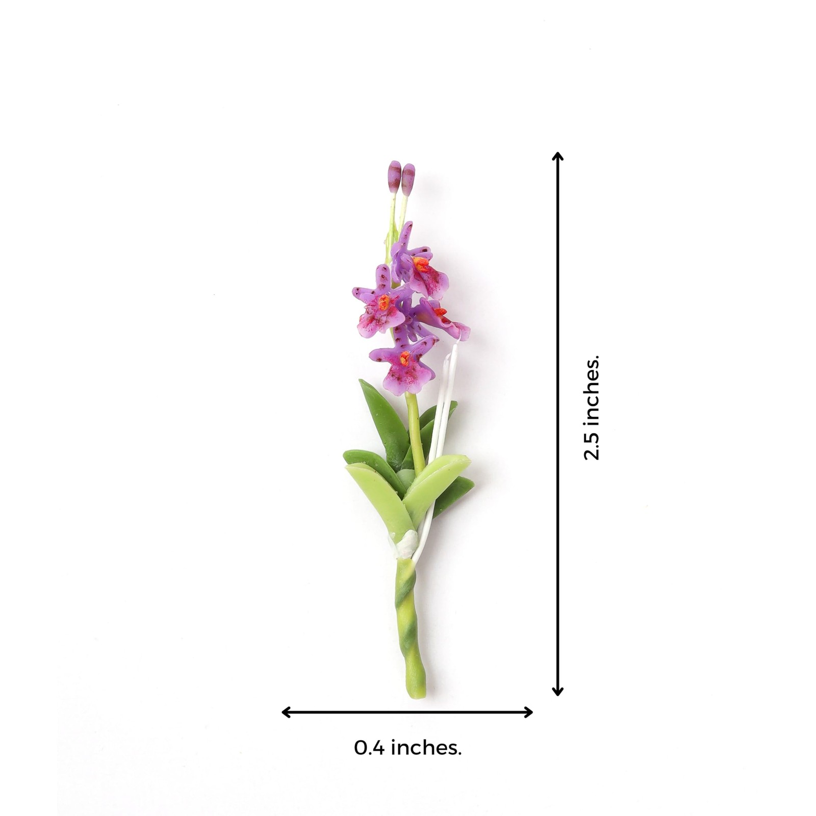 Set of 10 Purple Orchid Miniature Handmade Clay – Japanese Polymer Clay Flowe…
