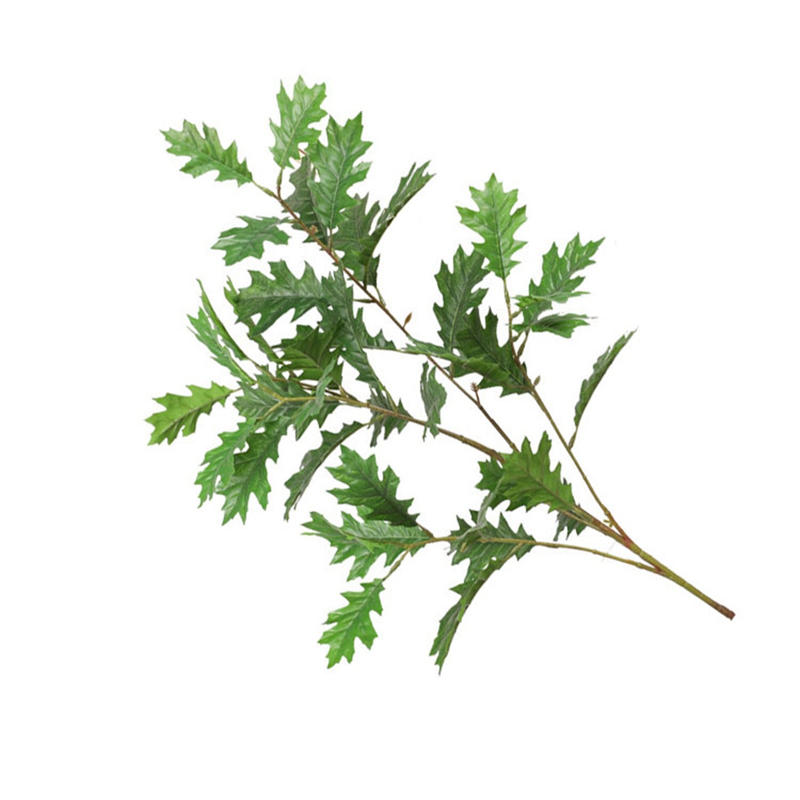 Artificial Oak Leaves Silk Fabric Leaves Iron Stem Decorative Faux Oak Leaves