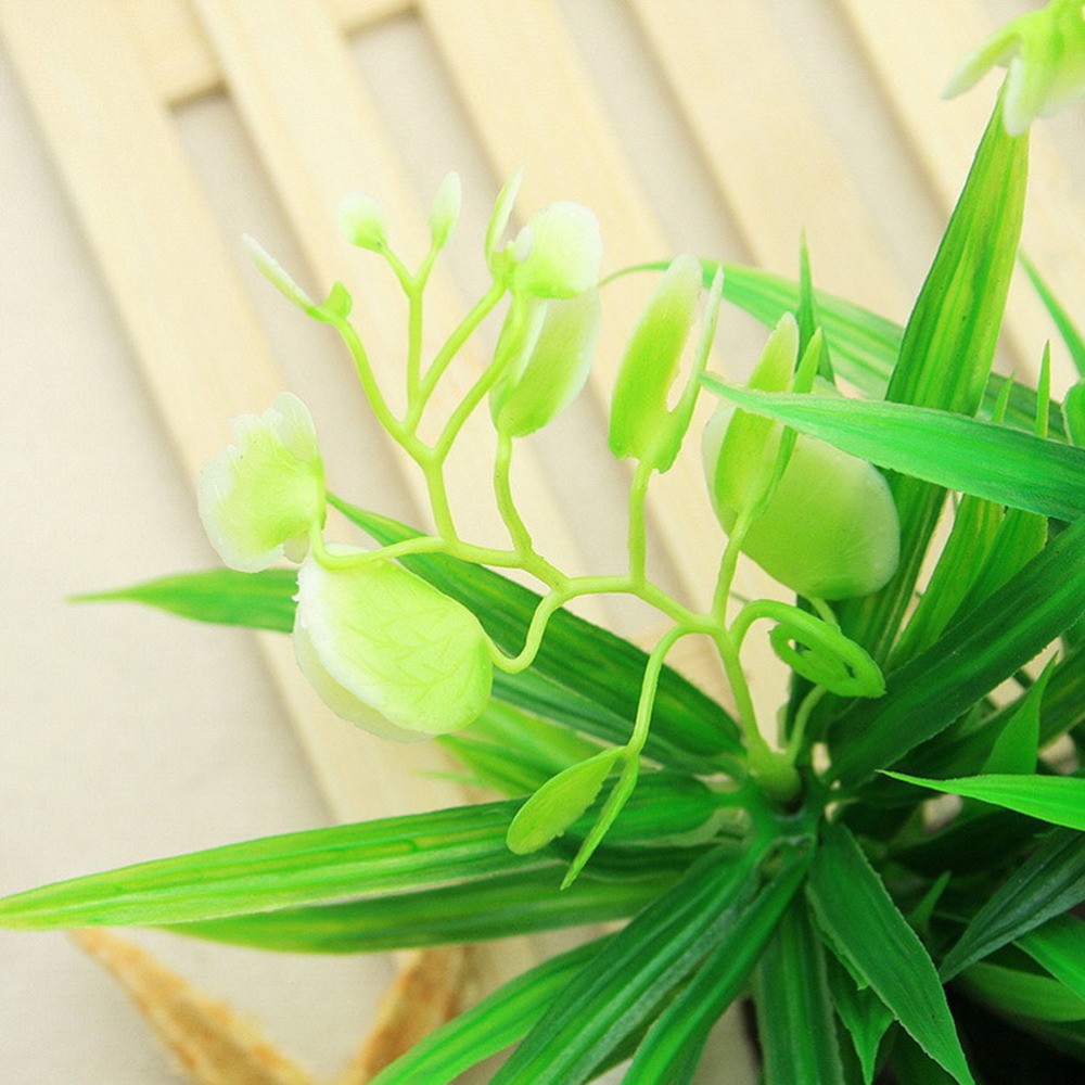 Flexible Green Artificial Plants for Aquarium Natural Look Plastic Material