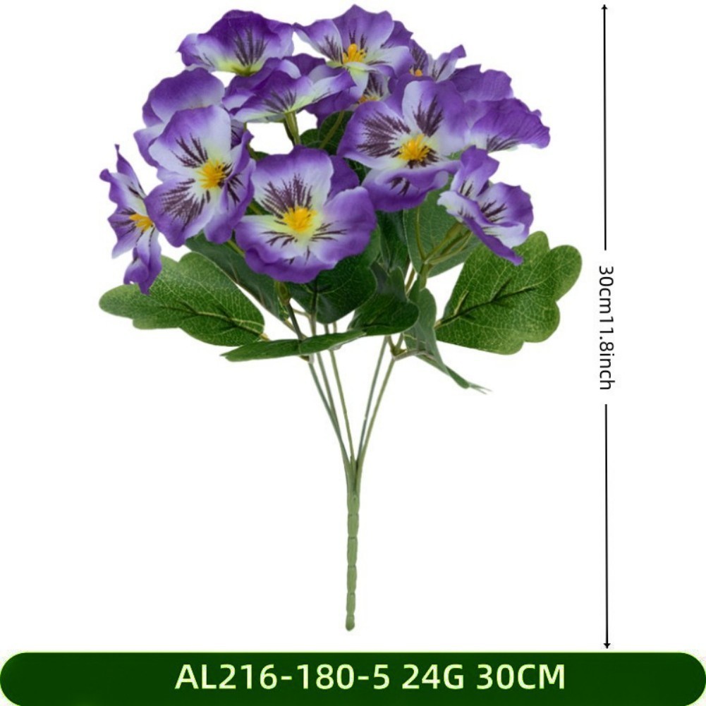 Silk Pansy Artificial Flowers Mixed with Butterfly Orchid for Table Decor