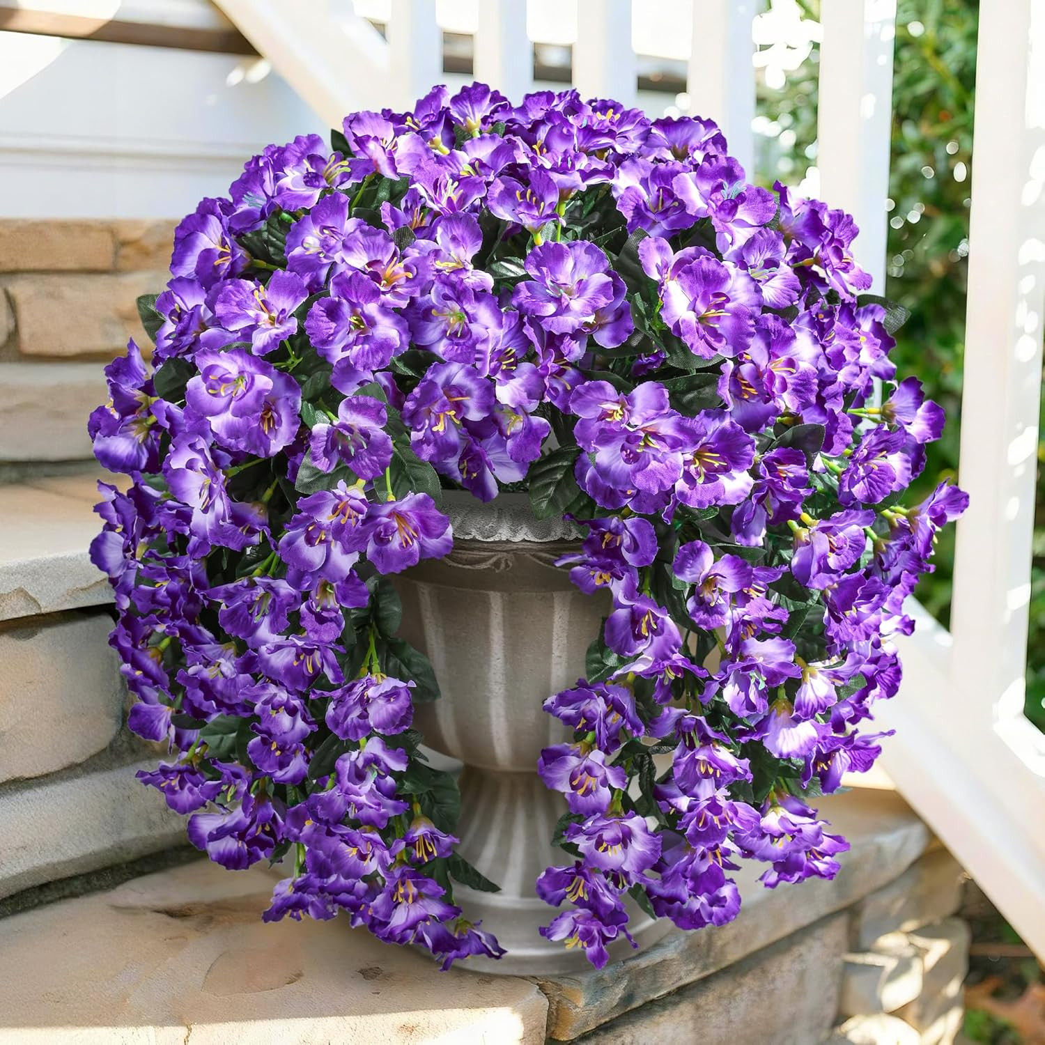 Ivydale Hibiscus Artificial Fake Hanging Flowers Plants for Outdoor Spring Decor