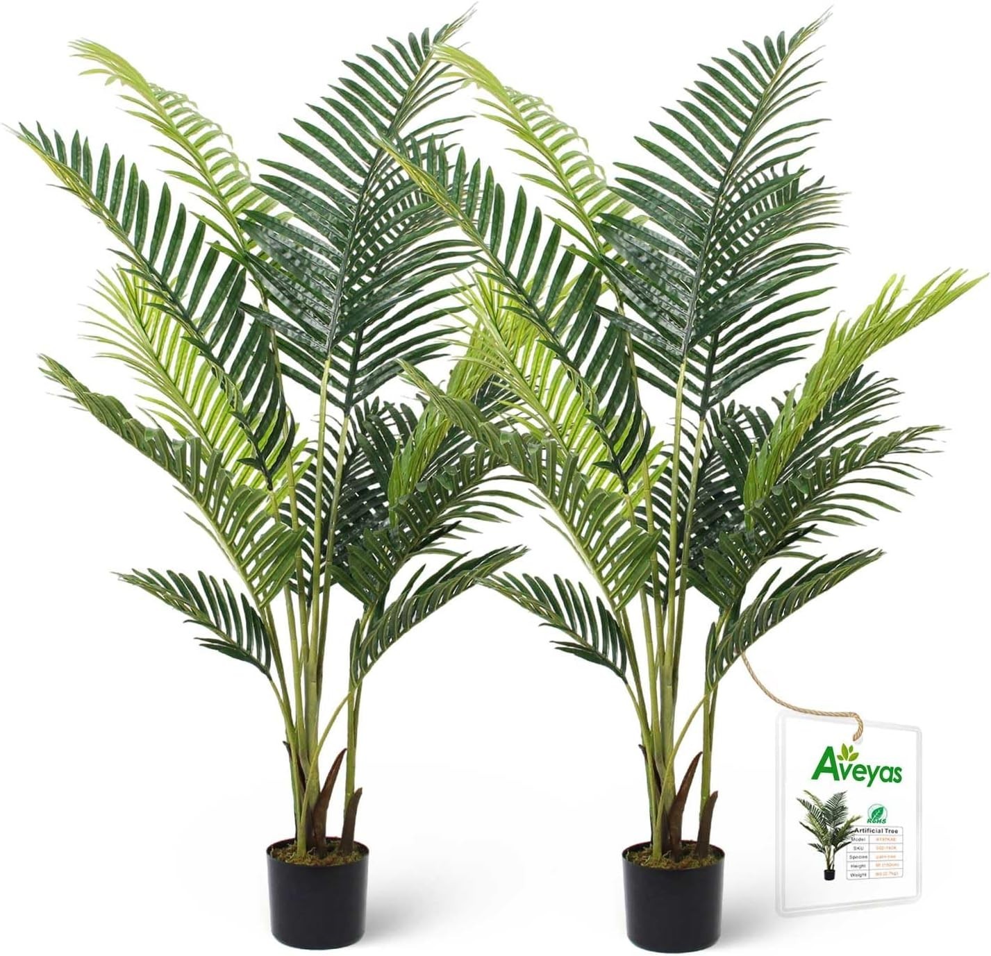 Silk Tropical Kentia Areca Trees – 2 Pack