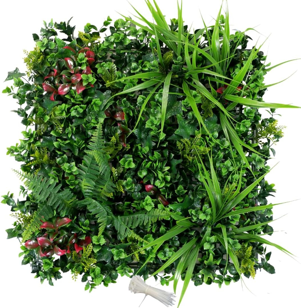 20″x20″ Artificial Green Wall Panels – 8 Pack Faux Hedge for Indoor/Outdoor Deco