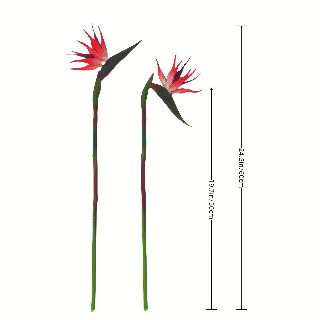 3pcs Artificial Bird Of Paradise Flowers Rubber Strelitzia 24.5” Long Stem Flow