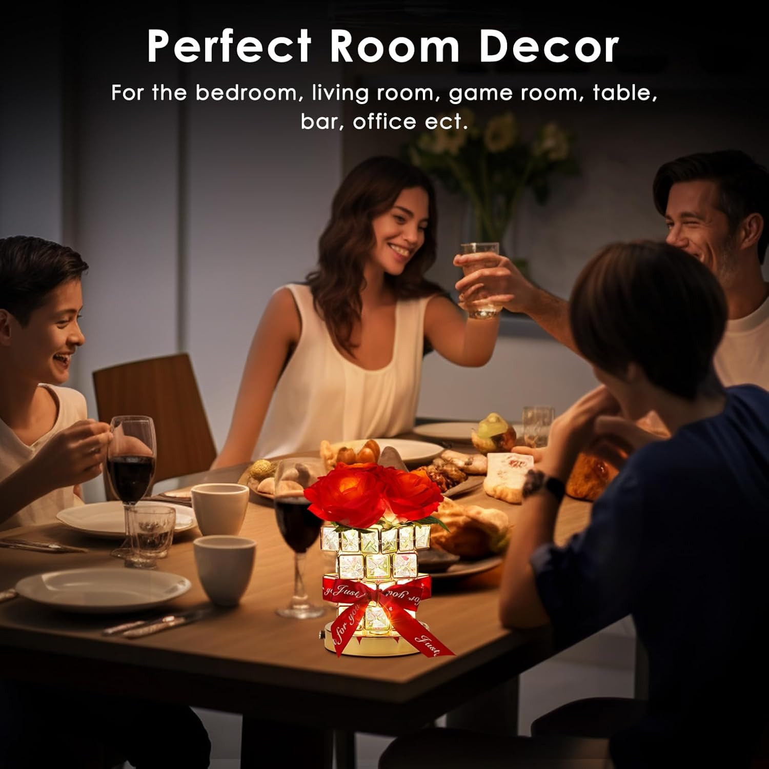 Rose Flower Table Lamp Gifts: for Women/Mother’S Day/Mom/Grandma/Sister/Girlfrie