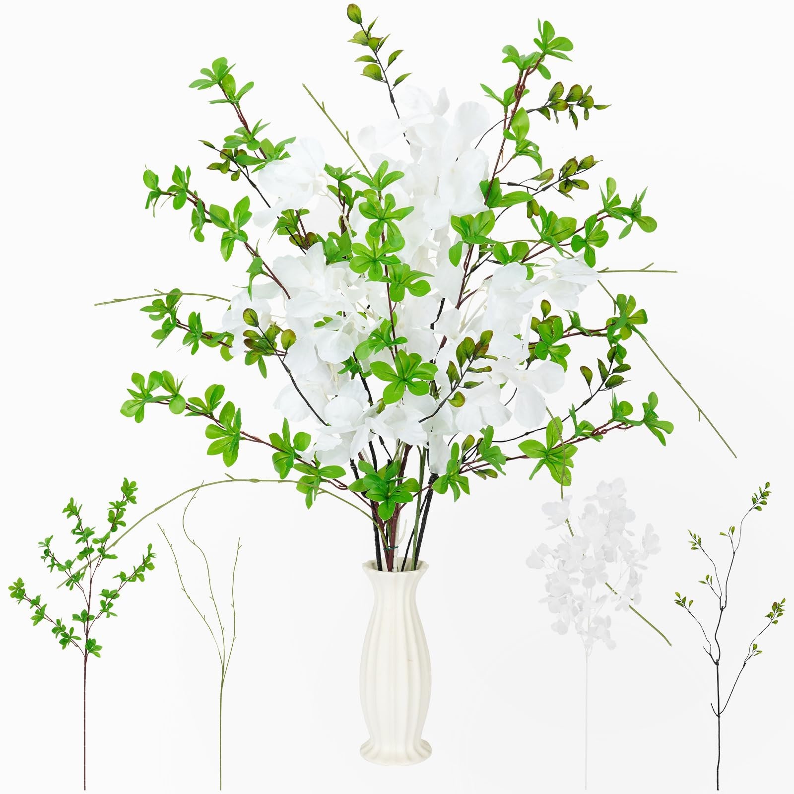 7 Pack 35.4″ Faux Stems Artificial Branches for Vase, Mixed Artificial Greene…