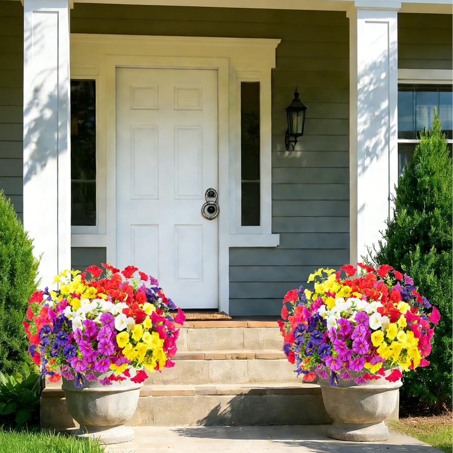 12 Bundles Artificial Flowers for Outdoors Decoration, Faux Silk Morning Glor…