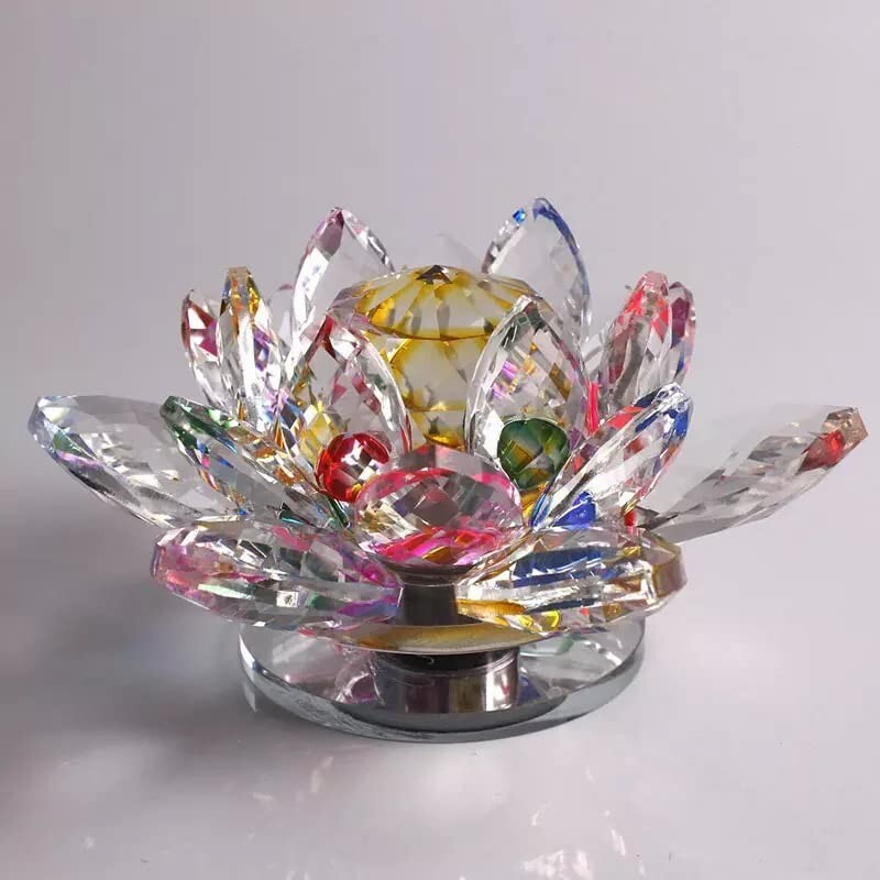 Home Decor Items Positive Energy fengshui Crystal Lotus Flower 8.5 X 8.5 X 5 CM