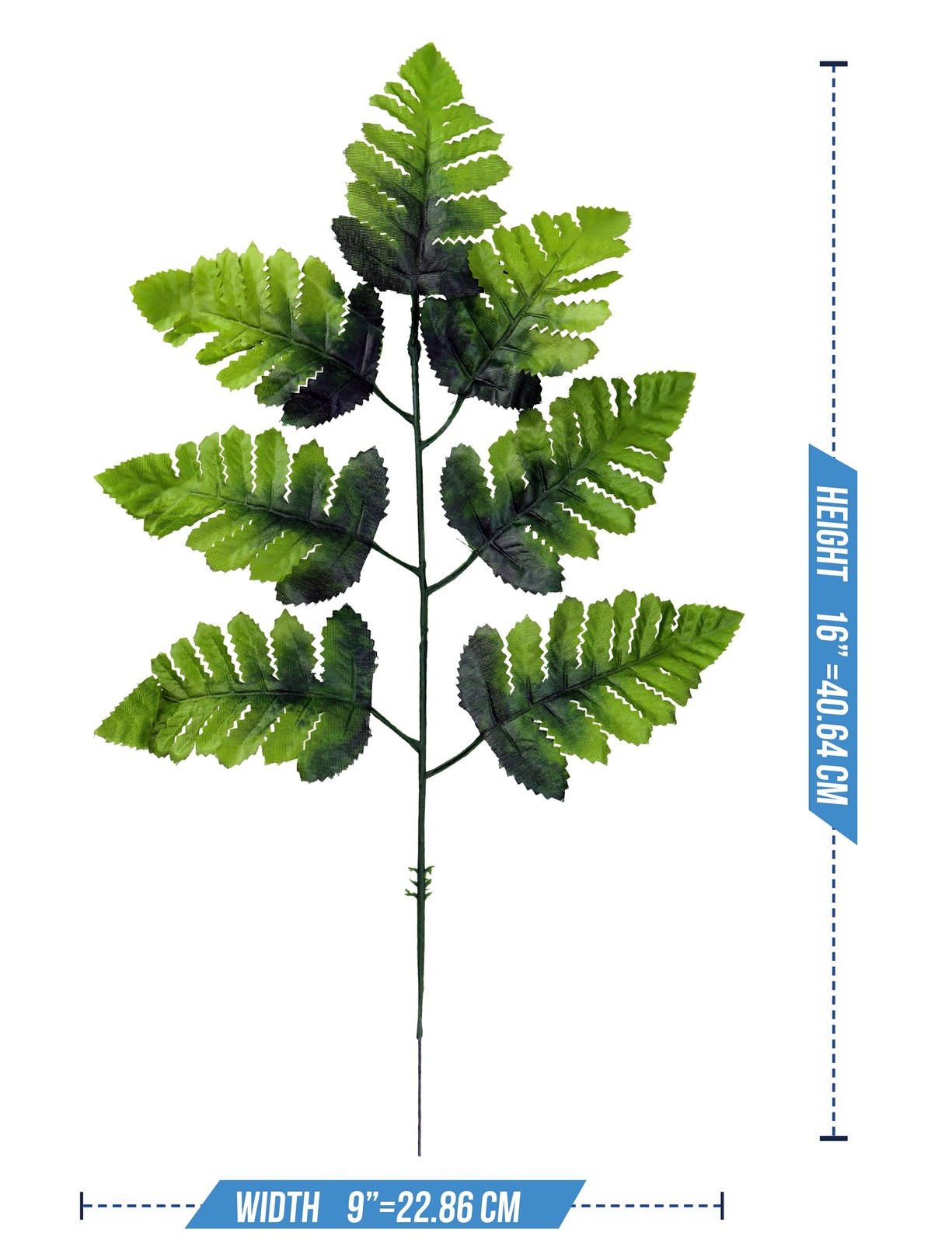 Iconikal Artificial Silk Leather Leaf Fern 16-Inches Long 24-Pack