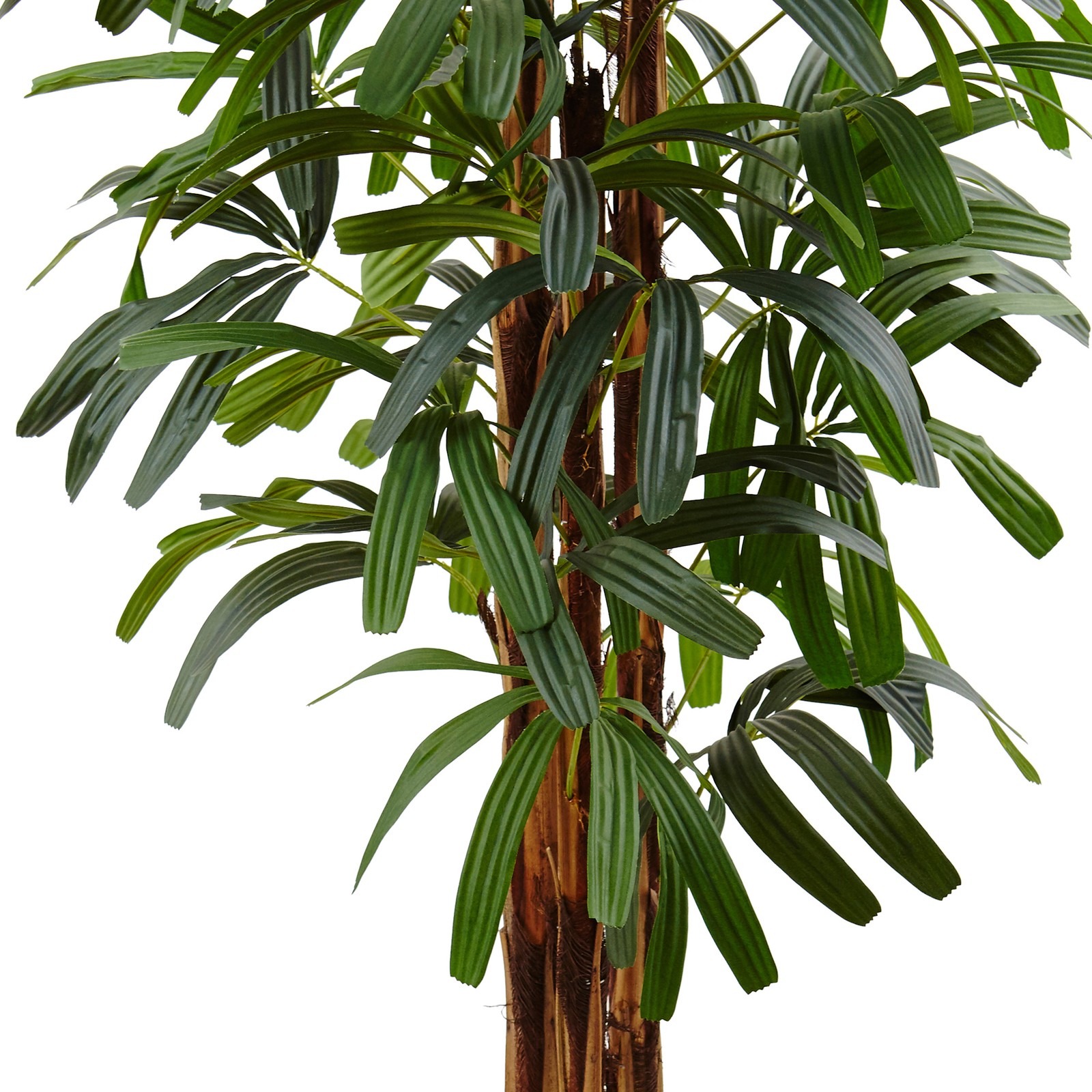 Nearly Natural 66″ Raphis Palm Artificial Tree in Black Planter in Green/Black