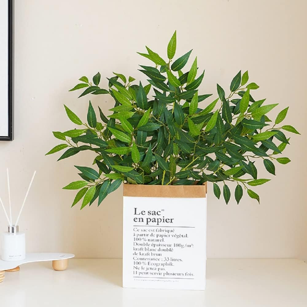 20 Pack Faux Italian Ruscus Greenery Stems for Wedding and Home Decor