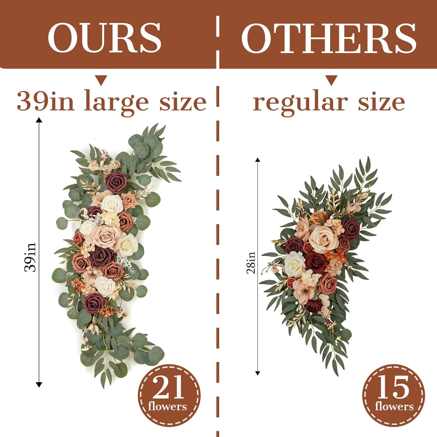 Terracotta & Champagne Floral Swag Set for Wedding Arch & Reception Decor
